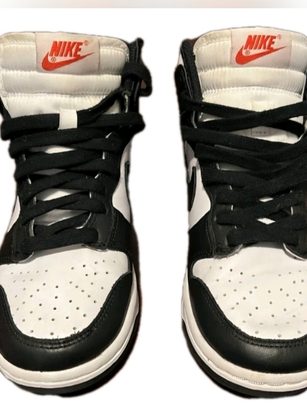 Nike Dunk "Panda" High-Top Sneakers White/Black Size Women's US Size 8 - Picture 3 of 10